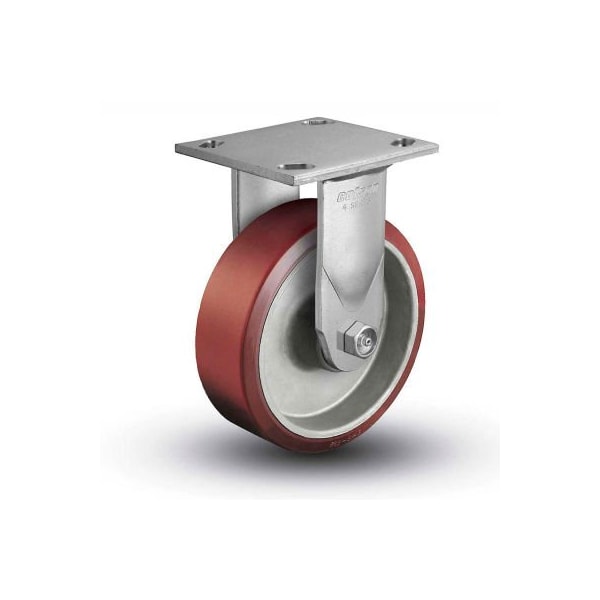4 Series Rigid Plate Caster - Mold-On Polyurethane 5" Dia. 1000 Lb. Cap.